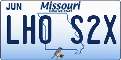 MO license plate LH0S2X