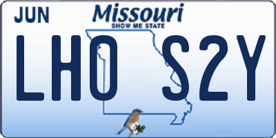 MO license plate LH0S2Y