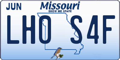 MO license plate LH0S4F