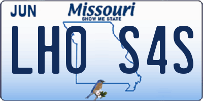 MO license plate LH0S4S