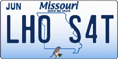 MO license plate LH0S4T