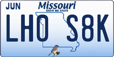 MO license plate LH0S8K