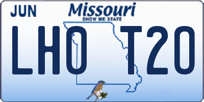 MO license plate LH0T2O