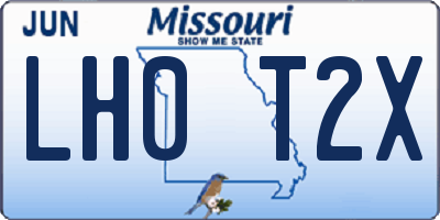 MO license plate LH0T2X