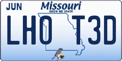 MO license plate LH0T3D
