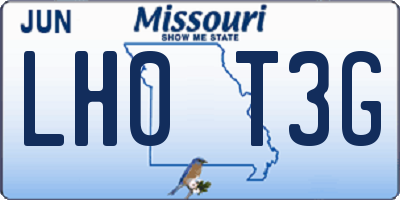MO license plate LH0T3G