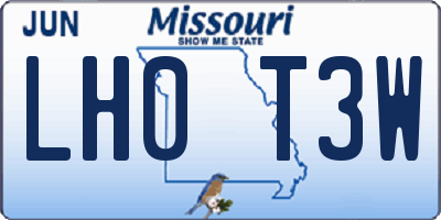 MO license plate LH0T3W