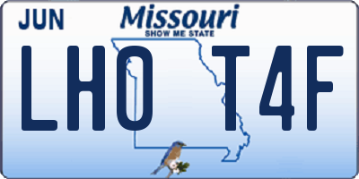MO license plate LH0T4F