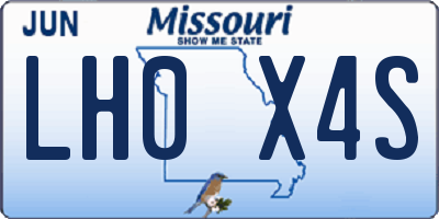 MO license plate LH0X4S