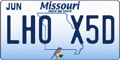 MO license plate LH0X5D
