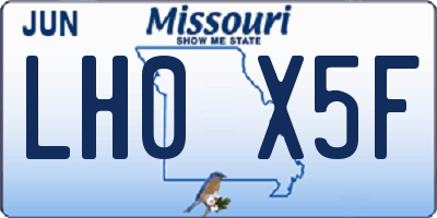 MO license plate LH0X5F