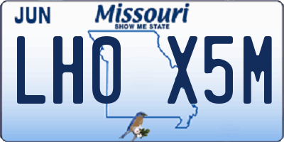 MO license plate LH0X5M