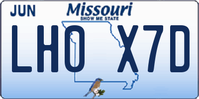 MO license plate LH0X7D