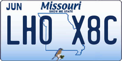MO license plate LH0X8C