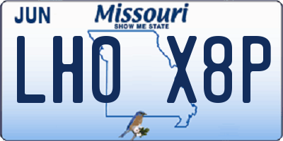 MO license plate LH0X8P