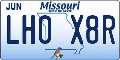 MO license plate LH0X8R