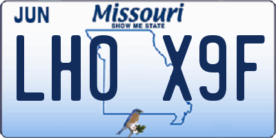 MO license plate LH0X9F
