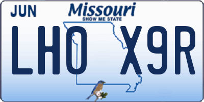 MO license plate LH0X9R