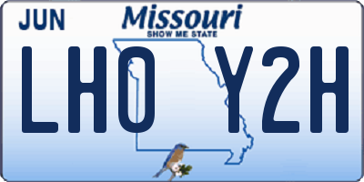 MO license plate LH0Y2H