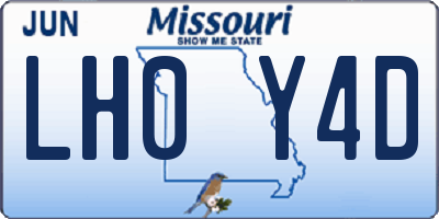 MO license plate LH0Y4D