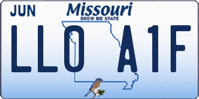 MO license plate LL0A1F