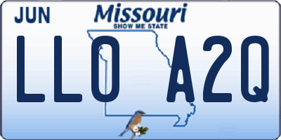 MO license plate LL0A2Q