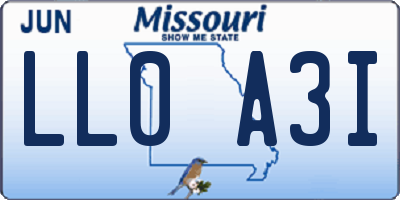 MO license plate LL0A3I