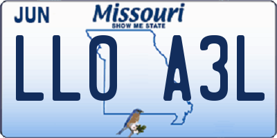 MO license plate LL0A3L