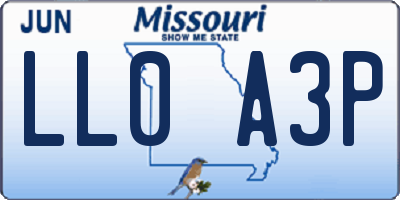 MO license plate LL0A3P