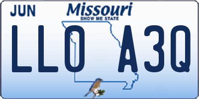 MO license plate LL0A3Q