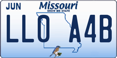 MO license plate LL0A4B