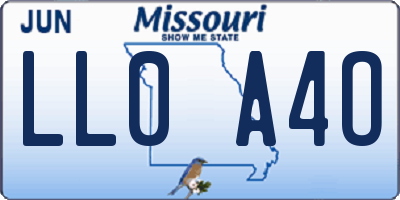 MO license plate LL0A4O