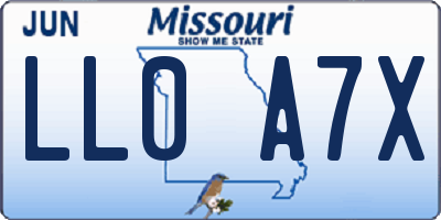 MO license plate LL0A7X