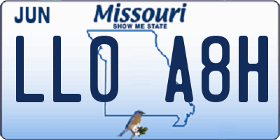MO license plate LL0A8H