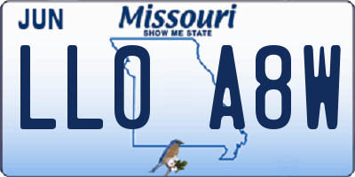 MO license plate LL0A8W