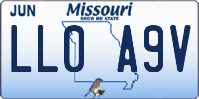 MO license plate LL0A9V