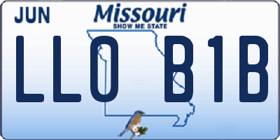 MO license plate LL0B1B