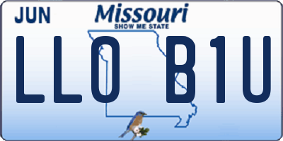 MO license plate LL0B1U