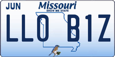 MO license plate LL0B1Z