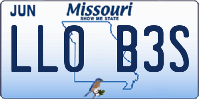 MO license plate LL0B3S