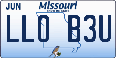MO license plate LL0B3U