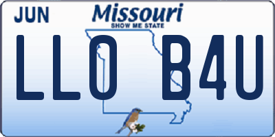 MO license plate LL0B4U