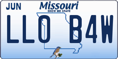 MO license plate LL0B4W