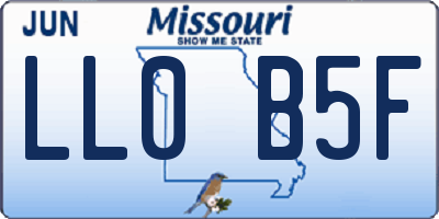 MO license plate LL0B5F