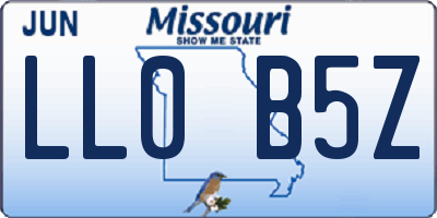 MO license plate LL0B5Z