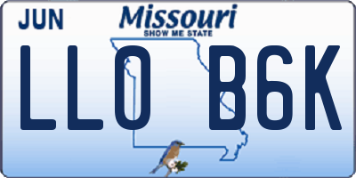 MO license plate LL0B6K