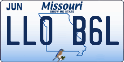 MO license plate LL0B6L