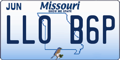 MO license plate LL0B6P