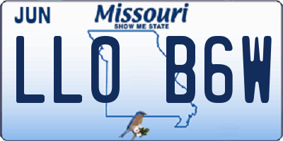 MO license plate LL0B6W