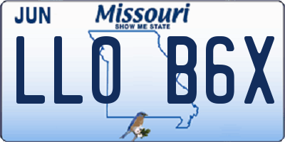 MO license plate LL0B6X